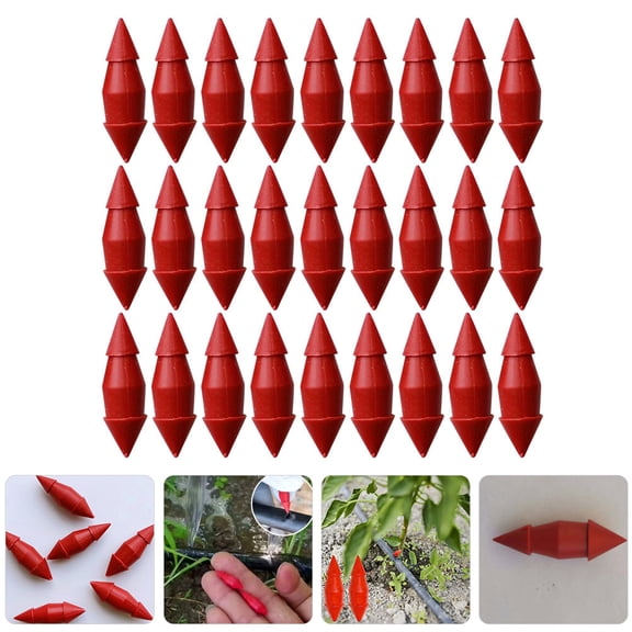 NIAIZEK 50Pcs Garden Drip Irrigation Tube Closure Red Plastic End Plugs Durable for Outdoor Use