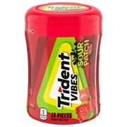 Trident Vibes Sour Patch Kids Sugar Free Gum, Red Berry, 40 Regular Size Piece Bottle