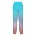 thumbnail image 4 of Aboser Athletic Sweatpants for Women Trendy Gradient Print Joggers Pants Baggy High Waisted Travel Pants Casual Cuffed Buttom Lounge Trousers with Pockets Sky Blue L, 4 of 5