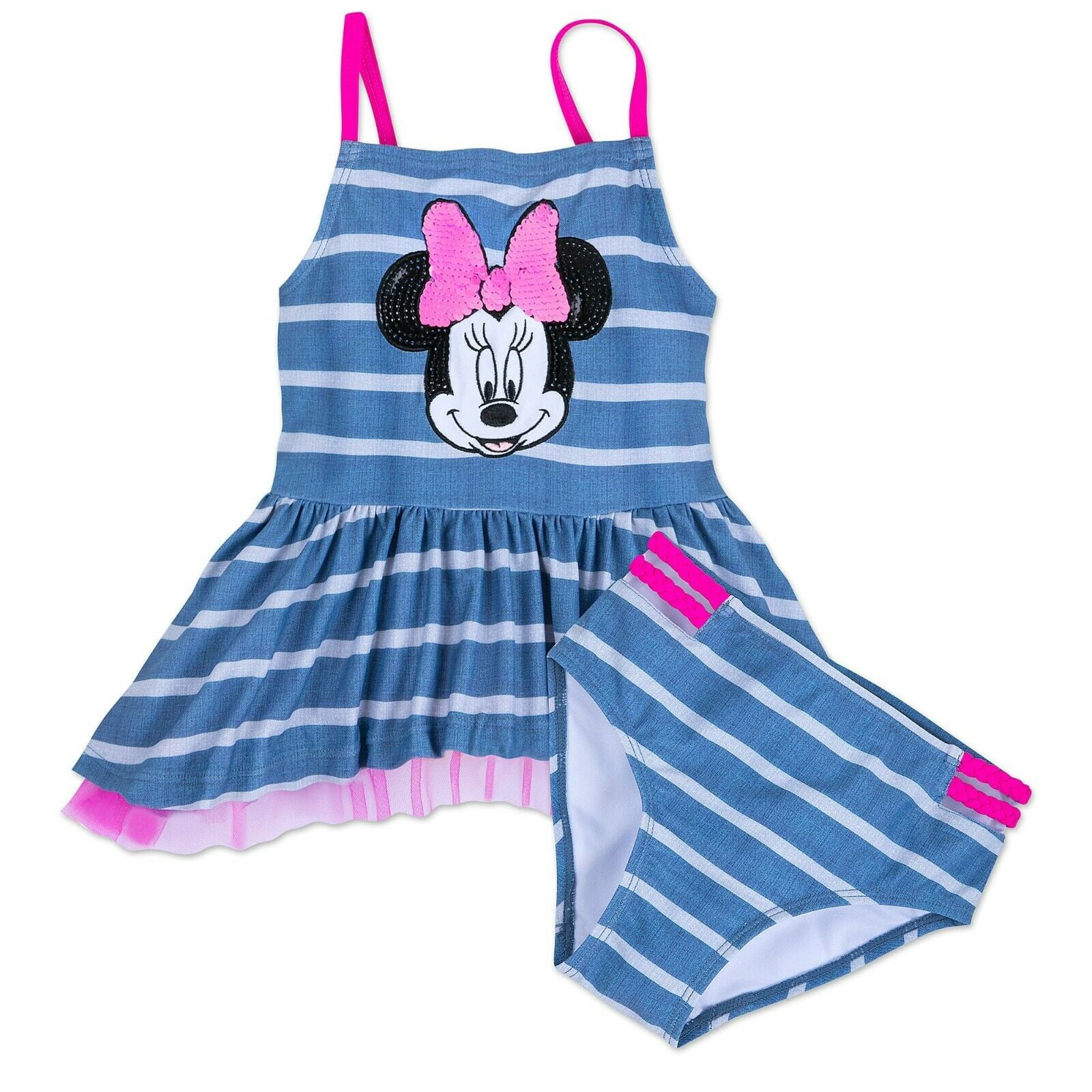 Minnie Mouse Sequin 2pc Swimsuit Girls Toddler Size 2