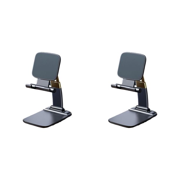 Bearachild Soporte de plástico para tableta, plegable, estirable, reutilizable, soporte para teléfono móvil, para ver vídeos, transmisión en vivo, Negro 2piezas