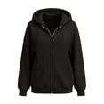 thumbnail image 4 of YanHoo Women's Fall Zip Up Hoodies Sweatshirts | Comfy Fleece Lined, Long Sleeve Pockets, Drawstring Hooded, Loose Fit, Fashion Y2K, Track Jackets, Spring Winter Clothing, 4 of 7