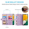 thumbnail image 4 of Dteck Wallet Case for Samsung Galaxy S25, Shockproof Zipper Wallet Pocket 9 Card Holder Slots Handbag Case Magnetic Closure Kickstand with Wrist Strap TPU Flip Cover,Purple, 4 of 8