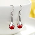 thumbnail image 6 of UDIYO Elegant Women Round Faux Opal Inlaid Flower Dangle Hook Earrings Jewelry Gift, 6 of 7