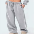 thumbnail image 4 of Women‘s Casual Joggers Sweatpants Solid Color Wide Leg Trousers, 4 of 7