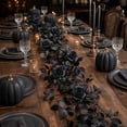 thumbnail image 2 of huayou Halloween Artificial Black Rose Garland, 78.74 Inch Black Leaves Black Flower Vine Swag, for Indoor Mantel Wall Front Door Party Holiday Decor, 2 of 7