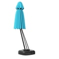 thumbnail image 2 of Spaco 11 Feet Outdoor Cantilever Hanging Umbrella with Base and Wheels-Turquoise, Patio Offset Umbrella with Easy Tilt Adjustment, Outdoor Cantilever Hanging Umbrella, 2 of 8