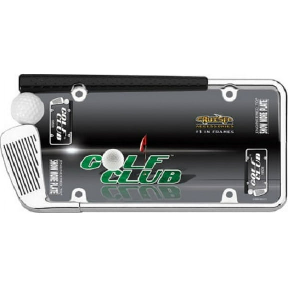 Golf Club License Plate Frame with Caps - 2 pack