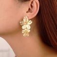 thumbnail image 2 of Pendientes Wiwpar, grandes, con forma de flor doble, para mujer, 2 of 7