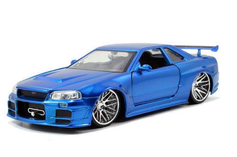  Jada Toys Fast & Furious 1:24 Brian's 2002 Nissan Skyline GT-R  R34 Blue Green Die-cast Car, Toys for Kids and Adults : Toys & Games