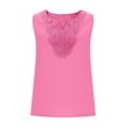 thumbnail image 5 of ClodeEU Women's Sleeveless V Neck Linen Cotton Blend Tank Top, Loose Fit Blouse for Summer Pink,Women's Plus M, 5 of 8