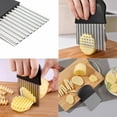 thumbnail image 5 of Heavy Duty Stainless Steel Crinkle Cutter, Wavy Chopper Knife Non-slip Design, Ergonomic Handle for Safe Kitchen Tools, Easy Clean up Dishwasher Safe, 5 of 5