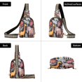 thumbnail image 3 of Stylish Leather Crossbody Bag 8.46x5.9x2.16In Easy To Carry Multi-Purpose Travel Hiking Shopping Fashion Bag Line Deer and Elephant, 3 of 7