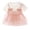 Pink, variant on Gyratedream Baby Girls Short Sleeve Striped Lace Tulle Princess Dress Bowknot Sundress Summer Dress, Pink