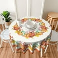 thumbnail image 5 of Autumn Pumpkins Tablecloth 60 Inch Round Thanksgiving Table Cloth Fall Maple Leaves Table Cover Waterproof Tablecloths for Holiday Dinner Room Picnic Indoor Outdoor Party Harvest Decoration, 5 of 6