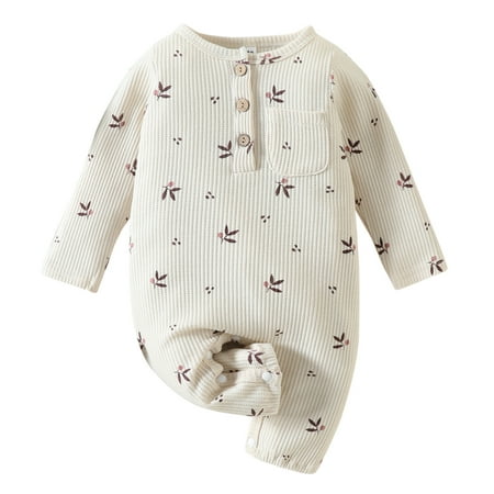 

adviicd Baby Boy Clothes Newborn Infant Baby Girls Boys Autumn Floral Print Button Infant Clothes Boys 6-12 Months