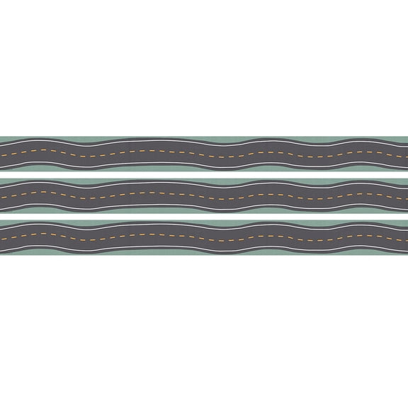 Teacher Created Resources Road Trip Straight Border Trim, 35 Feet Per Pack, 3 Packs