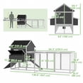 thumbnail image 3 of PawHut 137" Chicken Coop with Chicken Run, Nesting Box, Grey, 3 of 10