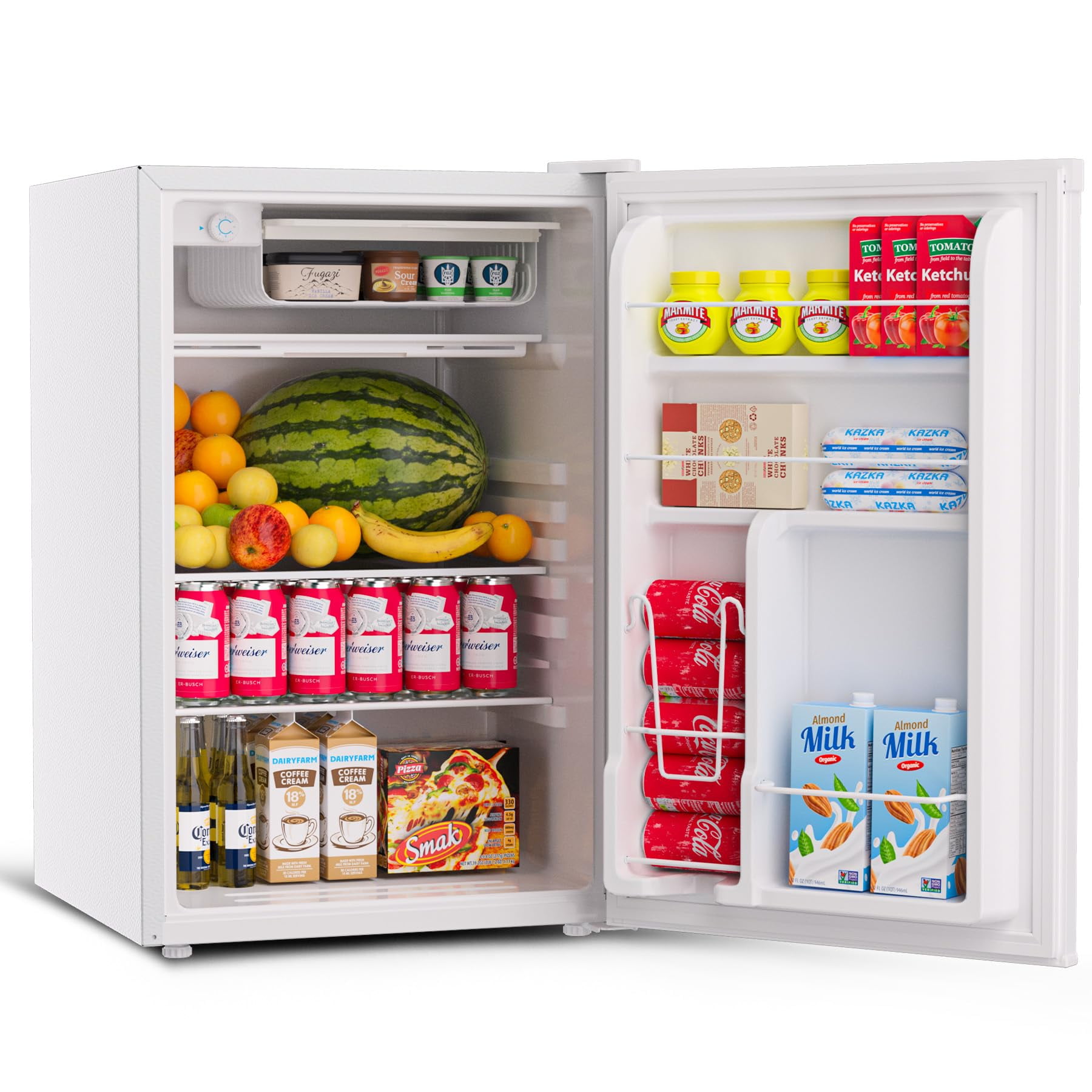Towallmark 4.5 Cu.ft /3.2CU ft Mini Fridge with Freezer Single-Door Compact & 7 Settings Temperature Adijustable, Refrigerator for Dorm, Office, Bar, RV, Bedroom