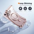 thumbnail image 3 of Matallic Glossy Clear for iPhone 11 Case Compatible with MagSafe with Plating Full Camera Protection [Strong Magnetic Attraction] Slim Thin Phone Case Shockproof for Women Girls(6.1")-Rose gold, 3 of 13