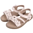 thumbnail image 4 of Girls Strap Flat Sandals Open Toe Dress Party Wedding Shoes Flower Summer Sandals, 4 of 6