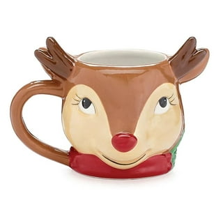 Winter Wonder Lane Stripe Reindeer Ceramic Mug, 16 Oz.