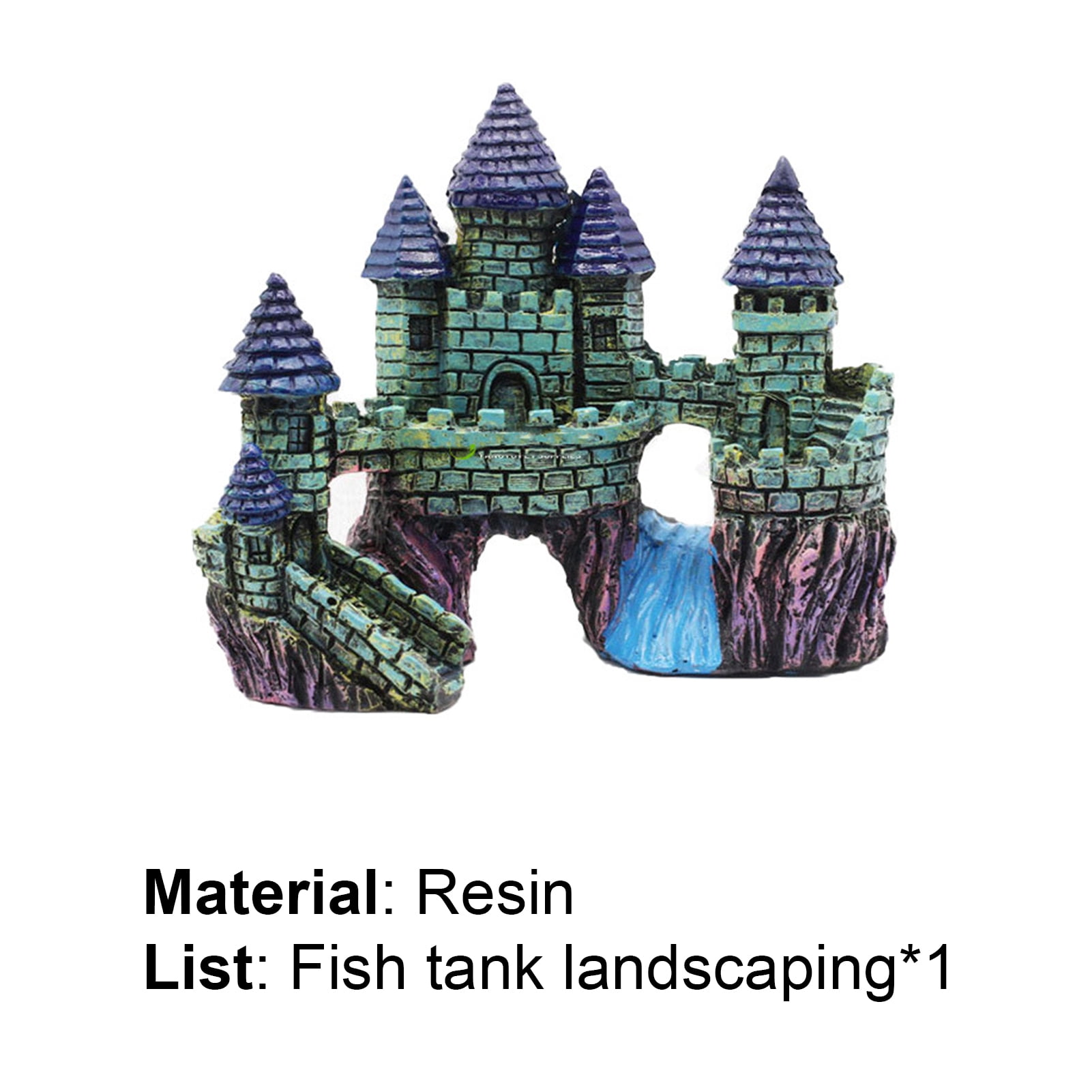 Hevirgo Aquarium Ornament European Style Decorative Resin Fish Tank Castle Ornament for Aquarium Decor