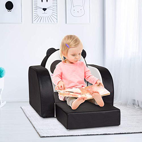 KINTNESS Kids Fold Out Armchair Children's 3 in 1 Flip Open Foam Sofa