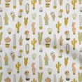 thumbnail image 1 of oneOone Velvet Yellow Fabric Cactus Craft Projects Decor Fabric Printed By The Yard 58 Inch Wide, 1 of 5