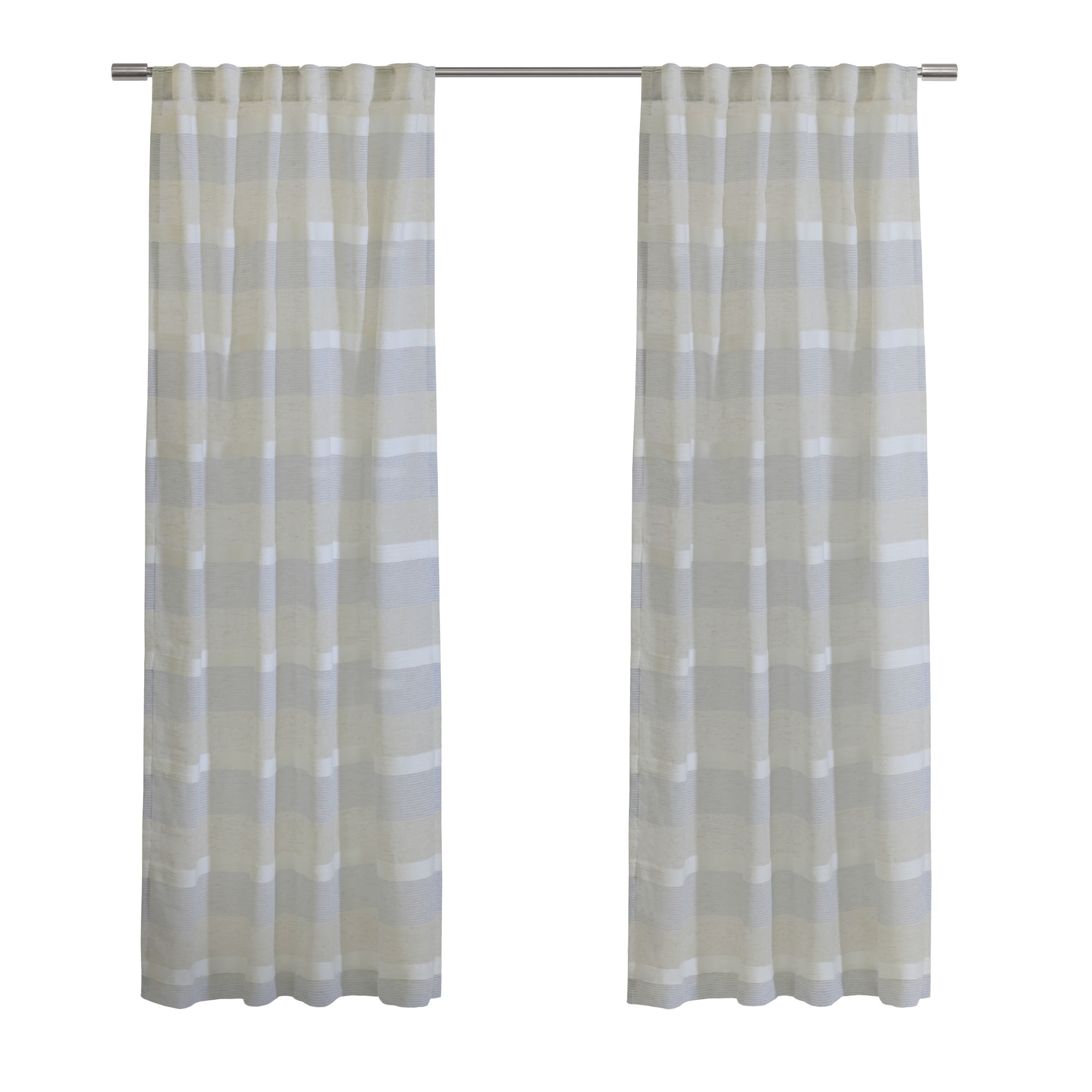 Loft Living Nevis Light Filtering Dual Header Indoor Curtain 52 x 63 in Blue