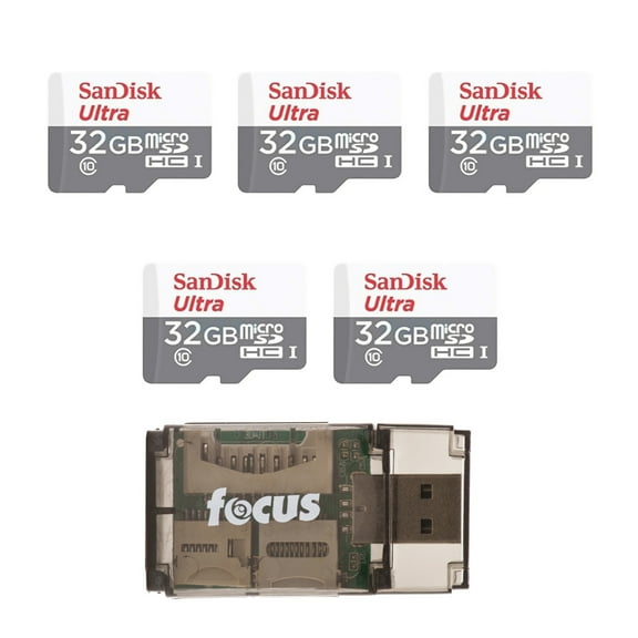 SanDisk Ultra 32GB 100MB/s UHS-I Class 10 microSDHC Card (5-Pack) Bundle