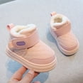 thumbnail image 4 of Kids Boots Winter Girls Water Resistant Thermal Insulated Ankle Booties Solid Color Short Boots Outdoor Play Footwear for Toddler Kids Cold Weather Girl Winter Boots Pink 4.5 Years-5 Years, 4 of 7