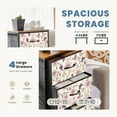 thumbnail image 4 of Sybels Dresser with 4 Drawers, Retro Floral Pattern Fabric Bins with Wooden Top for Bedroom, Closet, Entryway Hall, White, 4 of 7