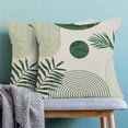 thumbnail image 2 of Boho Summer Outdoor Pillow Covers 18 x 18 Inch, Sage Green Leaf Decor Throw Pillows for Couch Bed, Modern Abstract Plant Indoor Farmhouse Decorative Pillowcase Linen Cushion Cover Set of 2, 2 of 6