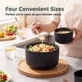 thumbnail image 6 of Vesteel Serving Bowls with Lids Set of 4, Ribbed Ceramic Mixing Bowls, Nesting Bowls for Food Storage Prep Salad, 10 / 20 / 35 / 60 OZ, Microwave & Dishwasher Safe, Matte Black, 6 of 8