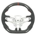 thumbnail image 4 of Flat Bottom Steering Wheel, Finger Ridges Better Grip Racing Design Epoxy Coating Carbon Fiber Steering Wheel Heat Tolerant with Paddle Shifter Holes for Car, 4 of 7