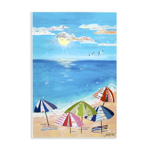 Stupell Industries Good Day Sunshine Coastal Painting Unframed Art Print Wall Art, 10 x 15