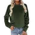 thumbnail image 2 of VISALY Pullover Crewneck Sweatshirt Tunic Sweatshirt Autumn Winter Casual Sport Solid Pullover Tops Long Sleeve Crewneck Oversized Sweatshirts Comfy Sweaters Sweatshirt Thick Sweatshirts Mint Green L, 2 of 9
