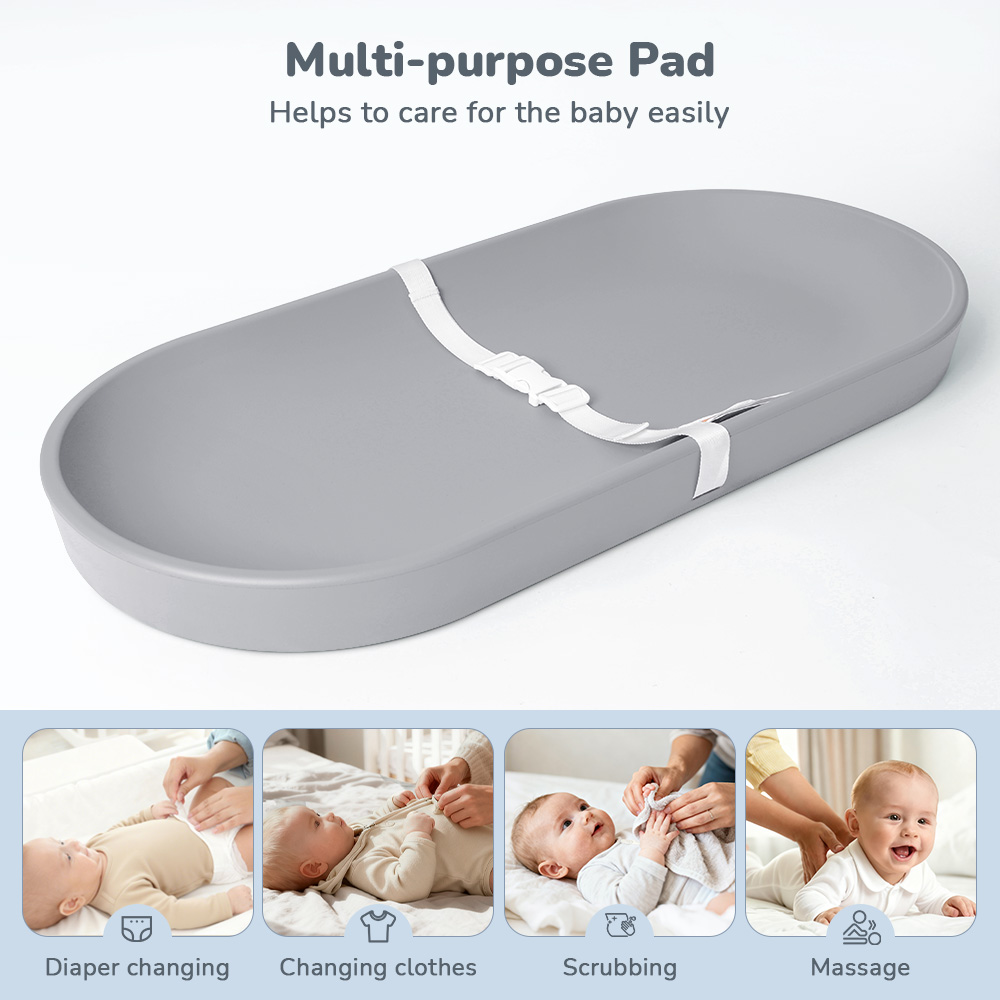 Caveen Lightweight Portable Baby Changing Pad, Gray photo 3