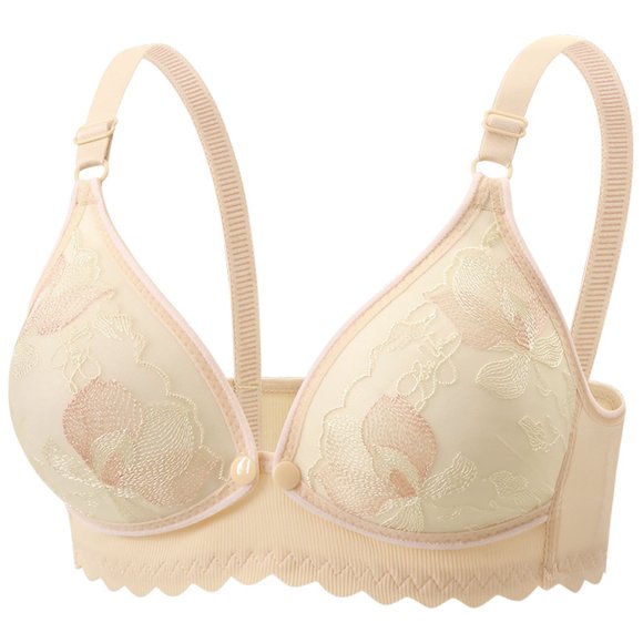 Mommy's Lightweight Gathered Nursing Bra with Easy-Open Buttons for Feeding Comfort
