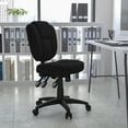 thumbnail image 3 of BizChair Mid-Back Black Fabric Multifunction Swivel Ergonomic Task Office Chair with Pillow Top Cushioning, 3 of 8