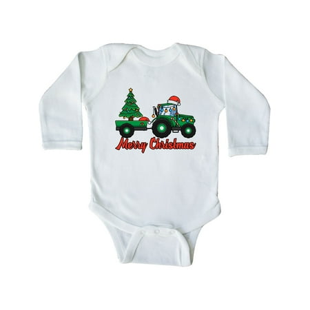 

Inktastic Christmas Tractor Gift Baby Boy or Baby Girl Long Sleeve Bodysuit
