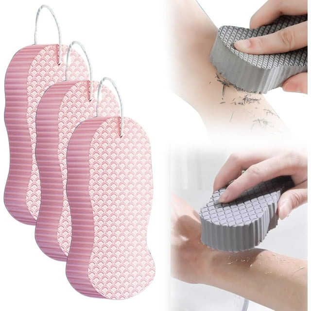 Magic Exfoliating Sponge, Super Soft Reusable Bath Sponge (Pink, 3PCS)