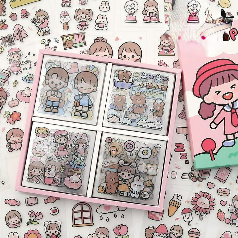DanceeMangoos 20 Sheets Kawaii Washi Stickers, Cute Cartoon Design Adhesive  Label Decorative Sticker for Scrapbooking Diary Journaling Planner DIY