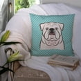 thumbnail image 3 of Caroline's Treasures Checkerboard White English Bulldog Indoor/Outdoor Throw Pillow, 3 of 4
