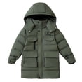 thumbnail image 2 of QTBIUQ Boys Padded Coat with Pockets Hooded Zip Quilted Mid-Length Parka Warm Winter, 2 of 8