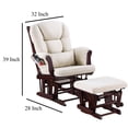 thumbnail image 5 of Noni Glider Manual Recliner Chair w Ottoman, Brown Wood, Square Beige, 5 of 6