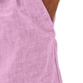 thumbnail image 4 of Men's Linen Shorts Casual Elastic Waist Drawstring Summer Beach Vacation Yoga Golf Shorts with Pockets, 4 of 7