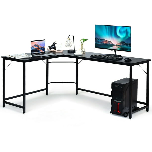 Gymax L Shaped Desk Corner Computer Desk Pc Laptop Gaming Table