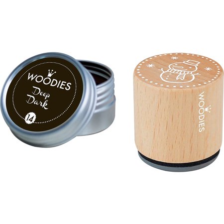 UPC: 0039956182225 | Woodies Stamp Kit Snowman Black Ink (071822KIT)